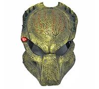 Masque de cosplay prédateur 2.0 avec design LED GFRP Alien Masque intégral pour Halloween, danse, fête costumée (E)