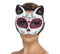 Masque De Costume Accessoire Œil De Chat Tête De Mort En Sucre