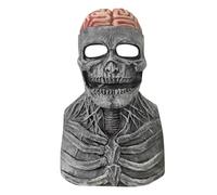 Masque de crâne - Masque en latex - Masque d'horreur amusant - Masque biochimique squelette pour Halloween, masque de crâne 3D avec mâchoire mobile pour adulte - Casque squelette effrayant (B)