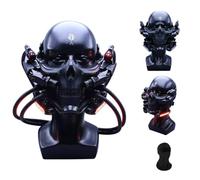 Masque de crâne punk avec pour adultes, masque tactique à LED, pour cosplay, Halloween, cosplay, fêtes, festivals de musique, accessoires