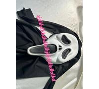 Masque de cri d'Halloween, masque de film d'horreur, masque de fantôme réaliste en latex, masque de fantôme. Convient pour les fêtes costumées d'Halloween, les carnavals, le cosplay. (LUCKY-D)