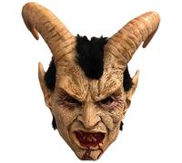Masque de démon - Crâne d'animal complet réaliste avec bouche de cheveux | Masque de démon effrayant avec bouche sanglante et oreilles spéciales pour Halloween..Masque en latex pleine tête pour cospl