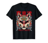 Masque de démon japonais Yokai Devil Hannya Kitsune Fox Oni Masque T-Shirt