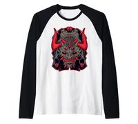 Masque de démon Oni Cramoisi Dark Samourai Spirit Art Manche Raglan