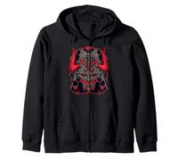 Masque de démon Oni Cramoisi Dark Samourai Spirit Art Sweat à Capuche