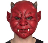 Masque De Demon Rouge Avec Des Canines Multicolore