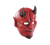Infactory – Masque de diable en latex – Rouge – Bouche mobile multicolore