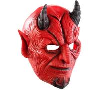 Masque De Diable En Latex - Infactory - Rouge - Bouche Mobile Multicolore