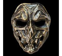 Masque de diable en résine avec tête de mort pour cosplay, Halloween, danse, fête (cuivre)