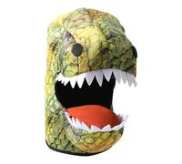 Masque de Dinosaure T-Rex, Masque de Tête Animal Réaliste 15,75 x 14,57 pouces pour Fête d'Anniversaire, Halloween, Carnaval, Spectacle- Vert