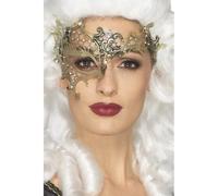 Masque De Fête En Métal Doré Pour Femmes, Masque Demi-Oeil En Filigrane