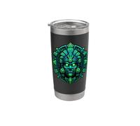 Masque de gardien du temple lumineux emblème antique relique Gobelet isotherme en acier inoxydable double paroi