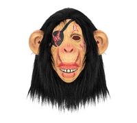 Masque de Gorille en Latex Simulation pour Halloween Carnaval Masque de Chimpanzé Masque d'Horreur Borgne Masque de Tête d'Animal Réaliste avec Poils Fausse Fourrure Costume de Spectacle en Scène