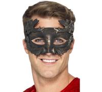 Masque De Guerre Romain Dieu Noir Métallique Accessoire De Costume Pour Hommes