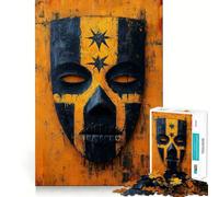 Masque de Guerrier Antique Puzzle de 1000 pièces pour Adultes Jeu Stimulant l'esprit Découpe Laser pour Un Assemblage Parfait Activité Amusante en Famille 38x52cm