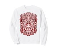 Masque de Guerrier Tiki | Art Tribal Polynésien Big Tiki Head Sweatshirt