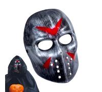 Masque de hockey effrayant - Déguisement d'horreur unisexe effrayant classique pour Halloween, masque réglable pour cosplay, cache-bouche effrayant | Masque sinistre pour fête d'horreur film