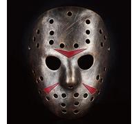 Masque de hockey Freddy vs Jason en résine pour Halloween, fête de danse, accessoires de masque (cuivre)