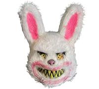 Masque de lapin effrayant, masque d'Halloween pour animal d'horreur méchant, costume de lapin en peluche sanglant pour accessoires décoration 'Halloween, masques effrayants pour adul