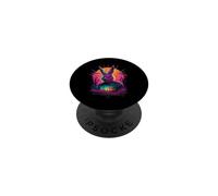 Masque de Lapin Noir Coucher de Soleil Graphique Style Horreur PopSockets PopGrip Adhésif