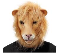 Masque de Latex Tête Animale Lion,Animal Masques Complets pour La Fête Costumée d'Halloween,Carnival Cosplay,Accessoires,Fête de Danse du Festival de Noël Masquerade
