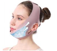 Masque de levage réutilisable en V Line avec mentonnière, bandage amincissant respirant et entraîneur de mâchoire pour le contour du visage avec poche de glace, pour dormir et porter au quotidien