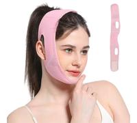 Masque de levage V-Line - Double menton - Sangle de menton pour dormir - Réutilisable - Pour soulever la peau affaissée - Sangle Chi/n anti-âge pour une peau ferme et soulevée - Confortable et