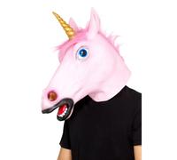 Masque De Licorne Rose En Latex Pour Adultes Accessoire De Déguisement Magique