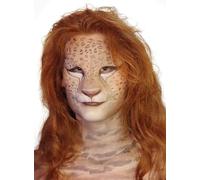 Masque de lion en latex - Couleur chair - Non maquillé - Application en latex avec colle pour la peau - Accessoire de costume à effet spécial - Maquillage pour Halloween, carnaval et fête d'horreur