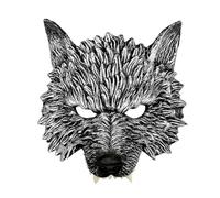 Masque De Loup Argenté,Masque Loup 3D Halloween Demi Visage Masque De Tête De Loup Réaliste Effrayant Tête D'Animaux Pour Enfants Et Adultes,Costume De Fête De Carnaval Pour Fête