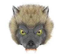 Masque de loup effrayant pour Halloween avec poils poilus - Accessoire de déguisement pour fête d'Halloween, carnaval, Noël