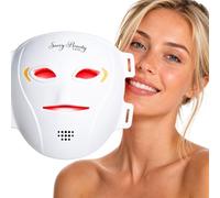 Masque de luminothérapie à LED pour le traitement des rides du visage, modèle E43, appareil de photothérapie à domicile avec contrôleur, oculaire, sangles, ligne de connexion et câble adaptateur
