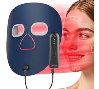 Masque de luminothérapie LED pour le visage avec 4 modes, masque de luminothérapie pour le visage, masque de lumière rouge pour le visage et la peau, anti-âge, rajeunissement et raffermissement de la