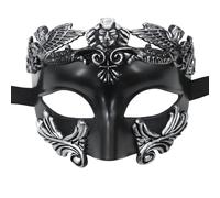 Masque de mascarade - Masque de festival de 11,9 cm - Masque de costume romain vintage classique avec détails brodés - Carnaval décoratif pour homme, jeux de rôle de scène, événements historiques