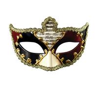 Masque de mascarade pour femmes et hommes, masque vénitien à carreaux de style vintage pour la fête de Mardi Gras (L)