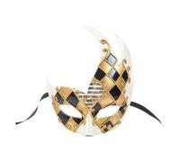 Masque de mascarade pour femmes et hommes, masque vénitien à carreaux de style vintage pour la fête de Mardi Gras (A)