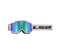 Masque De Motocross LS2 CHARGER Blanc Lentille Verte H-V Iridium