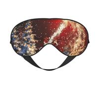Masque de Noël pour les yeux avec imprimé magique, masque de sommeil occultant avec sangle réglable, convient pour l'heure du coucher et les voyages