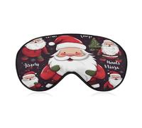 Masque de Noël pour les yeux du Père Noël avec sangle réglable doux et respirant pour la maison, le bureau, les voyages, l'avion - Cache-yeux confortable pour homme et femme