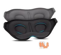 Masque de Nuit, 2 Masque de Sommeil 3D Doux et Confortables, Convient à Divers Scénarios et Apporte à Chacun un Sommeil Paisible Adapté Aux Hommes et Aux Femmes (Noir & Gris)