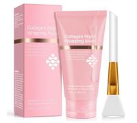 Masque de Nuit au Collagène, 75 ml Masque de Collagène pour le Visage, Réduit l'affaissement et le Teint Terne, élasticité et Hydratation, Pinceau Inclus