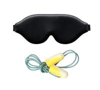 Masque de Nuit Confortable avec Blocage de Lumière Intégral, Lunettes de sommeil douces contre la peau avec bouchons d‘oreilles, Accessoire de Voyage pour Dormir, Sieste et Médiation, Noir