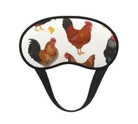 Masque de nuit en tissu composite Hen and Chick à bordure noire avec élastique, unisexe