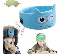 Masque de nuit enfant doux et confortables, sans aucune pression, bandeau bluetooth enfant, haut-parleur intégré, bandeau écouteurs pour dormir, remplacer les écrans par une histoire audio (STYLE-1)
