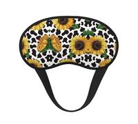 Masque de nuit léger et confortable, imprimé vache et tournesol, style vintage des années 80, avec bande élastique, idéal pour dormir la nuit, voyager, travailler et bloquer la lumière.
