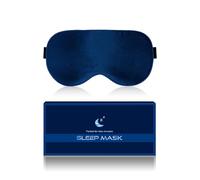 Masque de Nuit, Masque de Sommeil Antiallergique et Occultant en Soie Pure à 100%, Avec Bandeau Réglable, Convient Aux Hommes et Aux Femmes (Bleu)