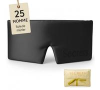Masque de Nuit, Masque de Sommeil Antiallergique et Occultant en Soie Pure à 100%, Avec Bandeau Réglable, Convient Aux Hommes et Aux Femmes (Noir)
