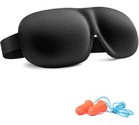 Masque de Nuit, Masque de Sommeil pour Homme Femme, Trilancer Masque de Voyage 3D Anti-lumière, avec 2 Bouchons d'oreilles (Noir)