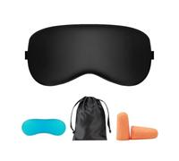 Masque de Nuit, masque Sommeil Antiallergique et Occultant en Soie Pure à 100%, Avec Bandeau Réglable, Convient Aux Hommes aux Femmes (Rose) (Noir)