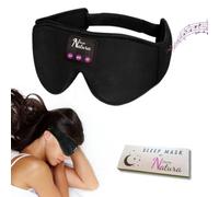 Masque de nuit noir bluetooth pour retrouver le sommeil et éviter l' insomnie - Écouteurs réglales pour dormir, meditation, hypnose, voyage. 100% occultant & doux, cadeau pour homme et femme